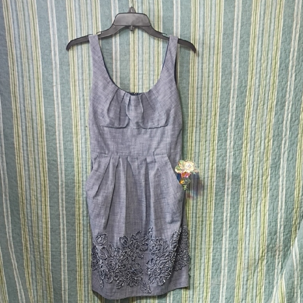 B. Smart Gray Floral Mini Dress